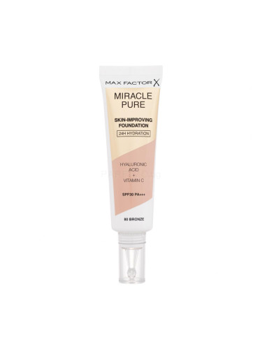 Max Factor Miracle Pure Skin-Improving Foundation SPF30 Фон дьо тен за жени 30 ml Нюанс 80 Bronze