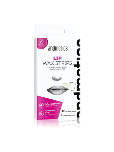 andmetics Wax Strips Lip восъчни ленти за депилация на горната устна 16 бр.
