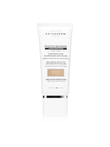 Institut Esthederm Photo Reverse Protective Anti-Dark Spots Tinted Face Care защитен тониращ крем против пигментни петна с висока UV защита цвят Light