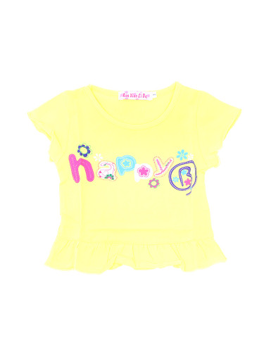 Блузка Happy в жълто за момиче 1 до 5 години
