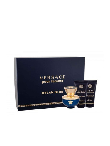 Versace Dylan Blue Комплект за жени EDP Парфюм 50 ml Лосион за тяло 50 ml Душ гел 50 ml