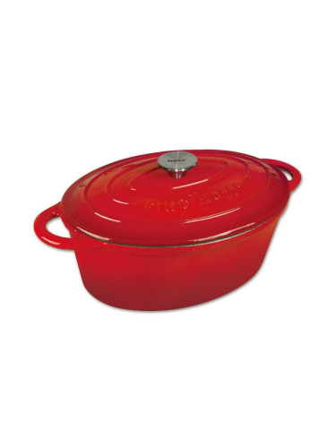 Чугунена тенджера Kinghoff KH 1530, 4.5 литра, 30 см, Емайлирана, Индукция, Червен