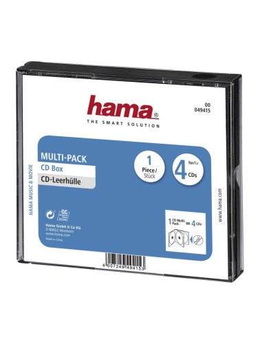 Кутийка за CD/DVD HAMA Multi-Pack 4, прозрачен/черен