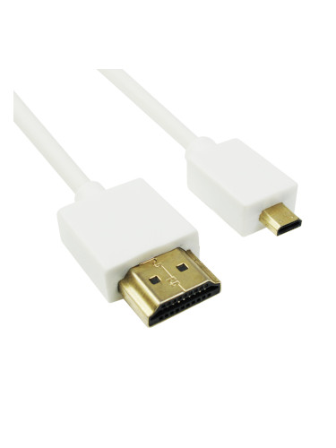 Кабел DeTech HDMI - HDMI Micro, 1.5m, Бял - 18136