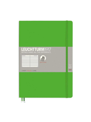 Тефтер B5 Leuchtturm1917 Notebook Composition Fresh Green, мека корица, Чисто бяла