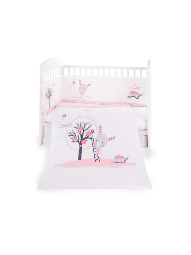 Kikkaboo Бебешки спален комплект 2 части EU style 70/140 Pink Bunny