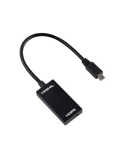 Преходник DLFI, MHL (micro USB) към HDMI, 15см, Черен - 18223