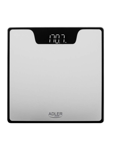Кантар дигитален Adler AD 8174S, 180 кг, LED дисплей, Закалено стъкло, Автоматично изключване, Сребрист