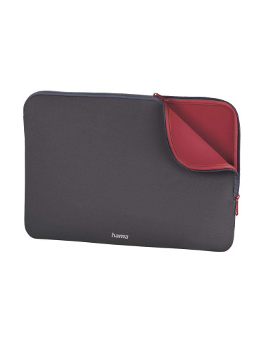 Калъф за лаптоп HAMA Neoprene, 11.6"(30cm), Сив/Червен