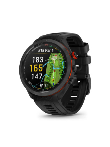 Garmin Approach® S70 - Approach® S70 - 47 мм черен керамичен безел с черна силиконова каишка 010-02746-12