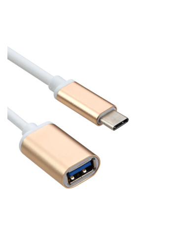 Кабел, DLFI, USB Type-C към USB 3.0 F, Златист - 18291