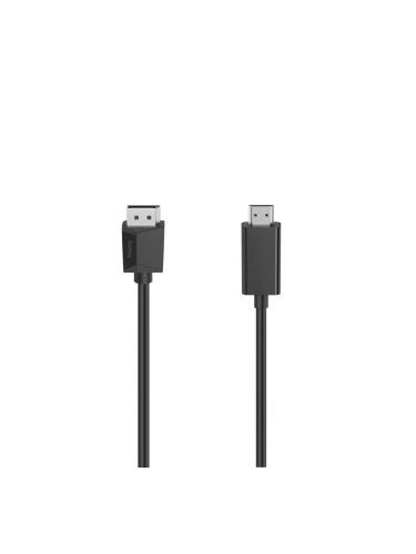 Кабел HAMA, DisplayPort мъжко - HDMI мъжко, Ultra-HD, 4K, 1.5м, Черен