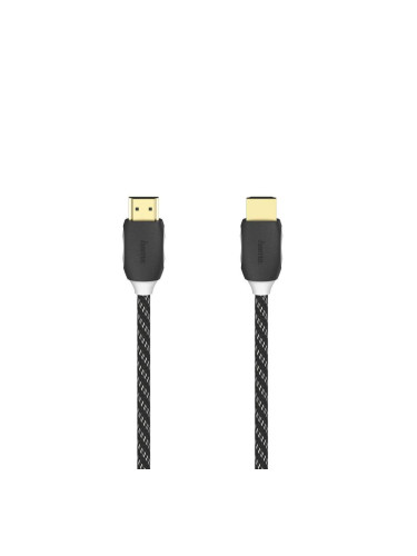 Кабел HAMA 205444, HDMI мъжко - HDMI мъжко, Ethernet, 1.5 м, Позлатени конектори, Черен