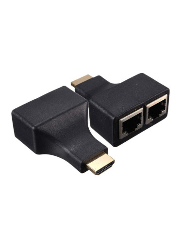 HDMI удължител, DLFI, През LAN CAT-5e/6, Черен - 17165