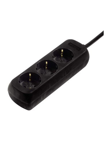 Разклонител HAMA 108841, 3 гнезда, 3.0м, защита за деца,черен