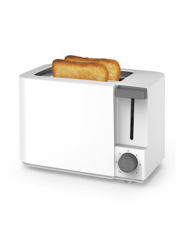 Тостер за хляб Rosbeg R51440F, 700W, 2 филии, 6 нива, Подвижна тавичка за трохи, Бял