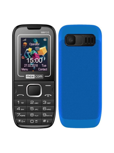 MaxCom GSM MM135 Light телефон с две сим карти, копчета и фенерче