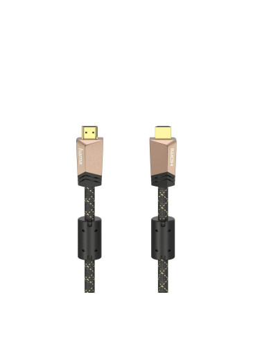Кабел HAMA Premium, HDMI мъжко - HDMI мъжко, 1.5 м, Ферит, Позлатени конектори
