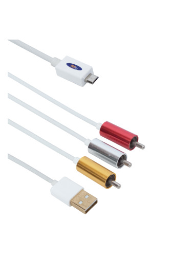 Кабел MHL (micro USB) - AV 3RCA, USB, DLFI, 1.8m - 18231