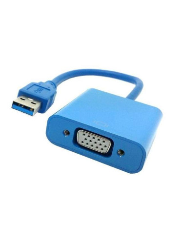 Преходник DLFI, USB3.0 към VGA, Син - 18164