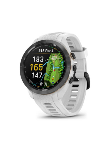 Garmin Approach® S70 - Approach® S70 - 42 мм черен керамичен безел с бяла силиконова каишка 010-02746-10