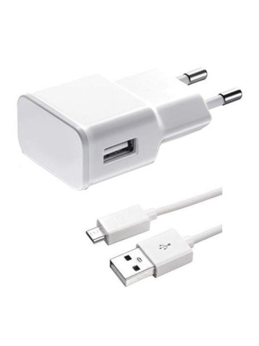 Мрежово зарядно устройство, DLFI, 5V/2A, 220V,1 x USB, С Micro USB кабел, Бял - 14859