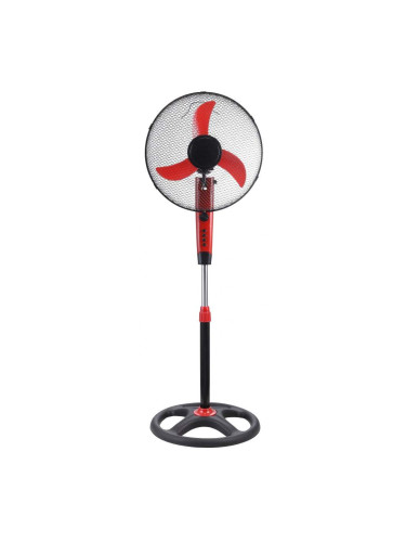 Вентилатор на стойка с таймер SAPIR SP 1760 KM16, 45W, 40 см, 3 степени, Регулиране на височината, Червен/черен
