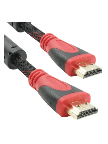 Кабел DeTech HDMI - HDMI M/М, 5m, С оплетка и ферит -18020