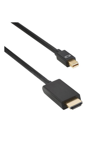 Кабел DeTech Mini DP - HDMI M/M, 14+1 cooper, 1.8м, Черен - 18279