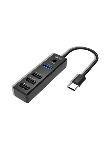USB хъб Earldom ET-HUB08, Type-C, 4 Порта,, Черен - 40171