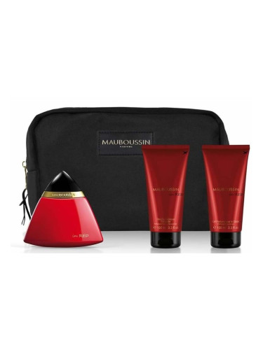 Mauboussin Mauboussin In Red Дамски комплект EDP Парфюм 100 ml Балсам за тяло 100 ml Душ гел 100 ml Несесер