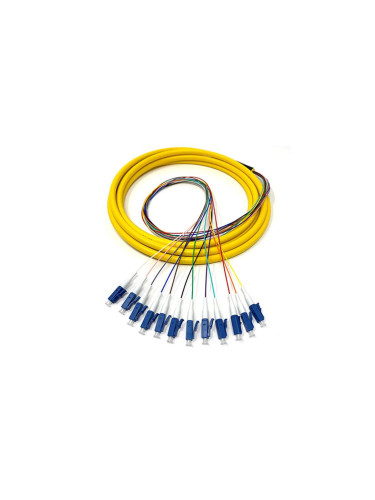 Оптичен кабел DeTech, LC, Pigtail, UPC, Singlemode, 1.5м, Жълт - 18334