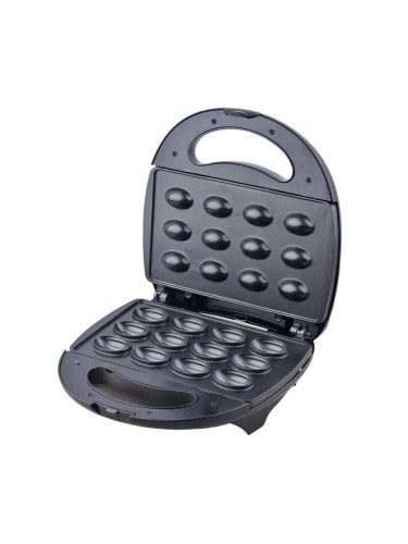 Уред  за сладки орехчета Rosberg R51442D, 800W, За 12 сладки, Незалепващи плочи, Черен