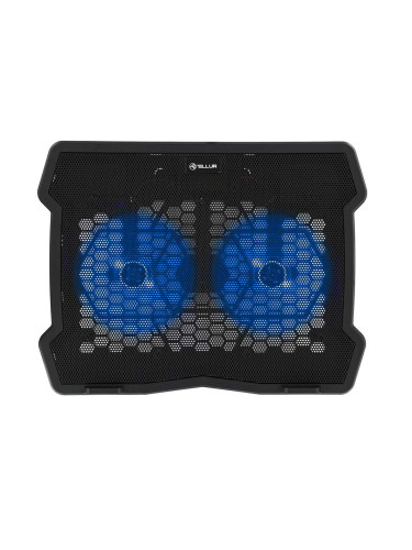 Cooling pad Tellur Basic, 15.6" охладител с 2 вентилатора, черен цвят TLL491101