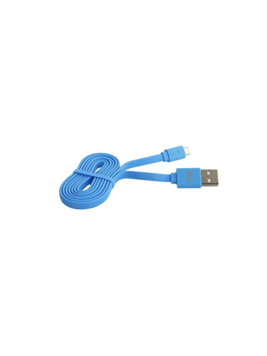 Кабел TELLUR Micro-USB - USB, 100 см - син TLL155011