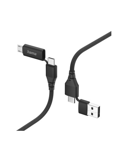 Кабел за зареждане HAMA 4 в 1, USB-C и USB-A - USB-C и Micro-USB, 1,5 м