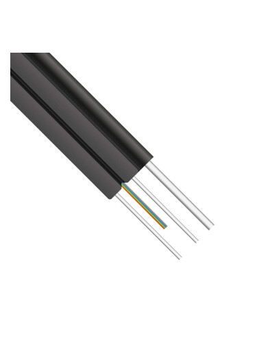 Оптичен кабел DeTech, FTTH, 4 влакна, Outdoor, 2000м, Черен - 18414
