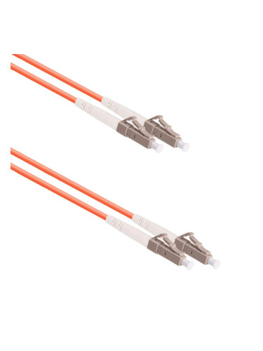 Оптичен пач кабел DeTech, LC-LC, UPC, Multimode, Duplex, 3.0м, Оранжев - 18341