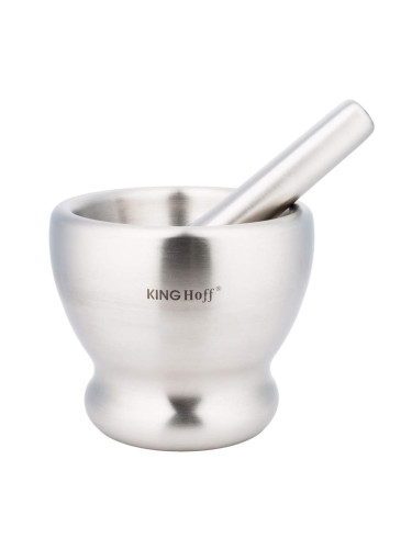 Хаванче и пестик Kinghoff KH 3340, 12.8х11.5 см, Инокс