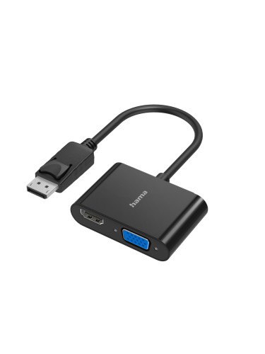 Видео адаптер Hama, 2 в 1, DisplayPort - VGA / HDMI гнездо, Ultra-HD 4K