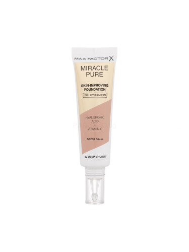 Max Factor Miracle Pure Skin-Improving Foundation SPF30 Фон дьо тен за жени 30 ml Нюанс 82 Deep Bronze