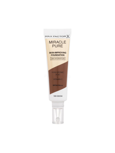 Max Factor Miracle Pure Skin-Improving Foundation SPF30 Фон дьо тен за жени 30 ml Нюанс 100 Cocoa