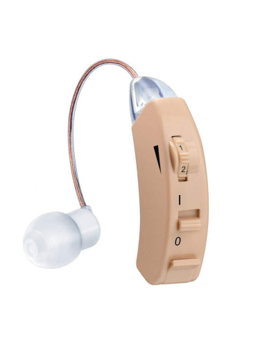 Слухов апарат Beurer HA 50, 128 dB, Зад ухото, Включени батерии, Бежов