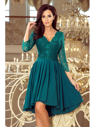 Елегантна асиметрична рокля в зелен цвят 210-8