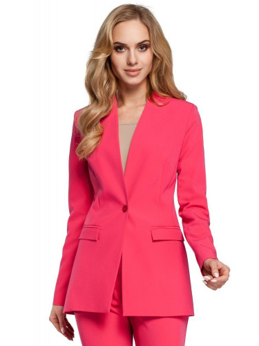Класическо сако без яка в розов цвят M304