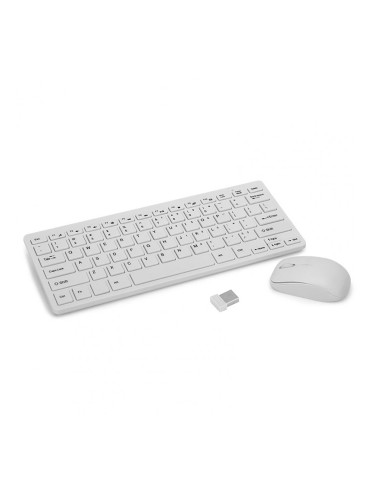 Комплект мишка и клавиатура DLFI K03, Безжични, Бял  - 6156