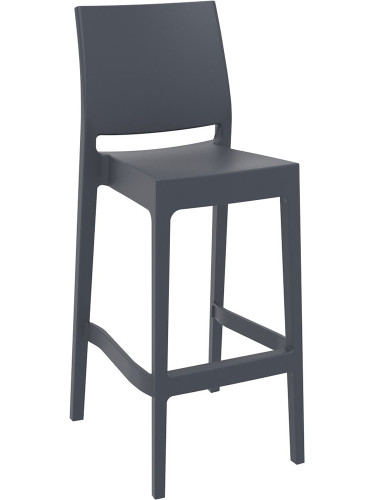Бар стол 45/51/108см -полипропилен с фибро стъкло, антрацит
