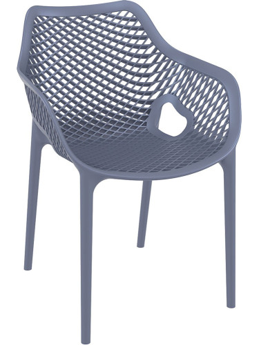 Пластмасов градински стол - полипропилен, сив