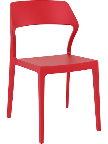 Пластмасов градински стол 52/56/83см-  полипропилен с фибро стъкло,червен