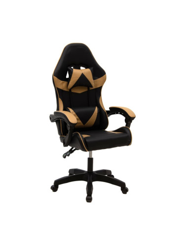 Геймърски стол цвят черен-мока